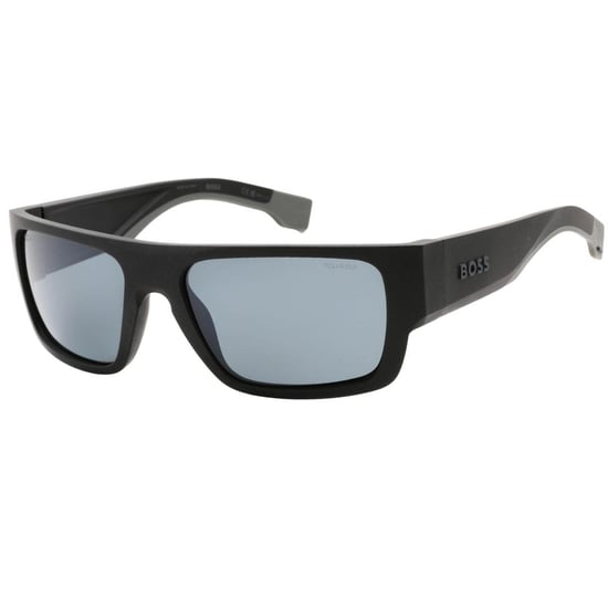 Hugo Boss - Rechteckig-Sonnenbrille für Herren (Matt Schwarz/Grau) - Image 2
