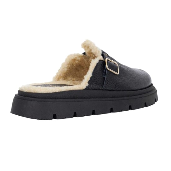 Dune London Damen/Damen Gene Leder Faux Shearling gefüttert Clogs (Schwarz) - Image 2