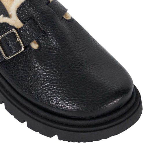 Dune London Damen/Damen Gene Leder Faux Shearling gefüttert Clogs (Schwarz) - Image 5