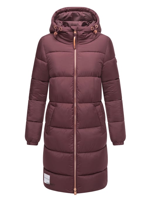 Marikoo lange Damen Steppjacke mit Kapuze & Kragen – Modell Nomadiaa - Image 2