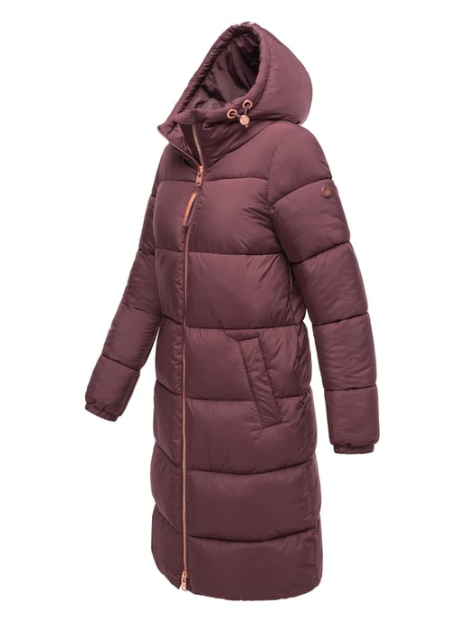 Marikoo lange Damen Steppjacke mit Kapuze & Kragen – Modell Nomadiaa - Image 3