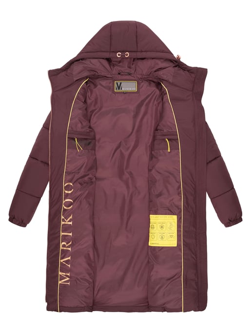 Marikoo lange Damen Steppjacke mit Kapuze & Kragen – Modell Nomadiaa - Image 5