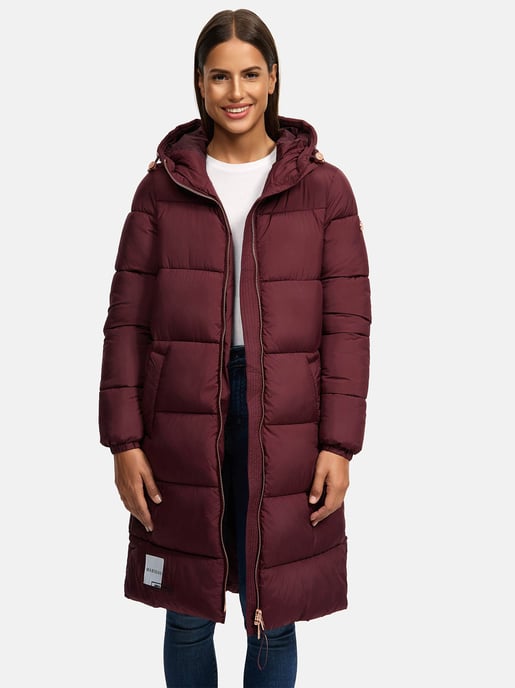 Marikoo lange Damen Steppjacke mit Kapuze & Kragen – Modell Nomadiaa - Image 6
