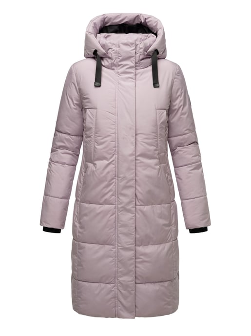 Marikoo Damen Steppjacke Laryaa – lang, warm & mit abnehmbarer Kapuze - Image 2