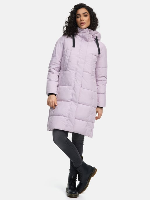 Marikoo Damen Steppjacke Laryaa – lang, warm & mit abnehmbarer Kapuze - Image 6