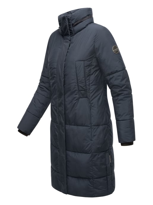 Marikoo Damen Steppjacke Laryaa – lang, warm & mit abnehmbarer Kapuze - Image 3