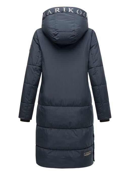 Marikoo Damen Steppjacke Laryaa – lang, warm & mit abnehmbarer Kapuze - Image 4
