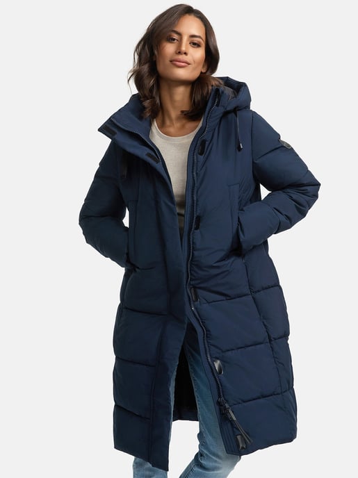 Marikoo Damen Steppjacke Laryaa – lang, warm & mit abnehmbarer Kapuze - Image 6