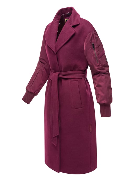 Marikoo Damen Wickelmantel mit Kapuze & Gürtel – Modell Tjadee - Image 3