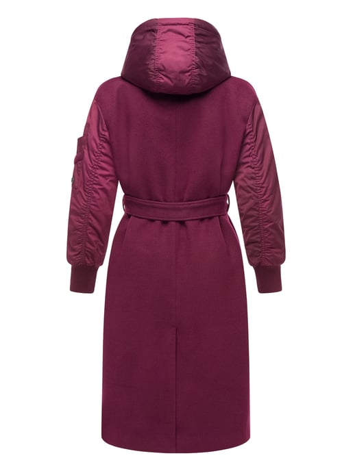 Marikoo Damen Wickelmantel mit Kapuze & Gürtel – Modell Tjadee - Image 4