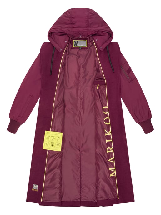 Marikoo Damen Wickelmantel mit Kapuze & Gürtel – Modell Tjadee - Image 5