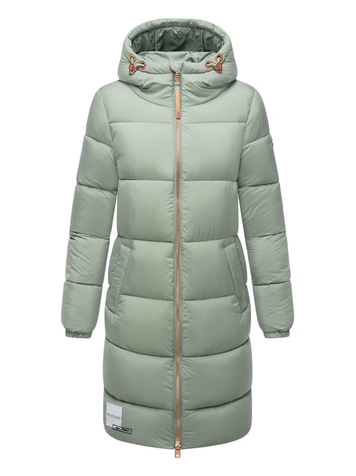 Marikoo lange Damen Steppjacke mit Kapuze & Kragen – Modell Nomadiaa - Image 2