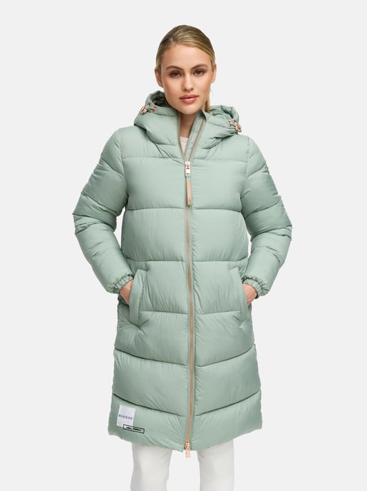 Marikoo lange Damen Steppjacke mit Kapuze & Kragen – Modell Nomadiaa - Image 6