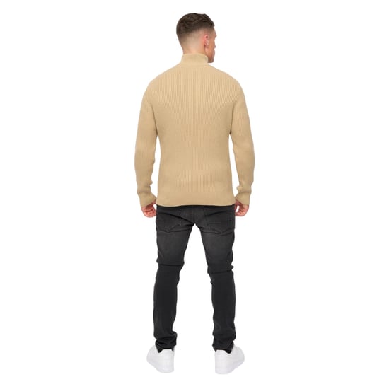 Crosshatch - "Havaline" Pullover mit kurzem Reißverschluss für Herren (Steinfarben) - Image 2