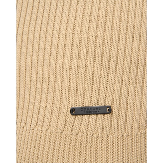Crosshatch - "Havaline" Pullover mit kurzem Reißverschluss für Herren (Steinfarben) - Image 4