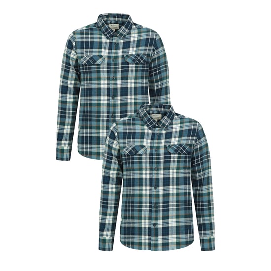 Mountain Warehouse - "Trace" Hemd für Herren, Flanell (2er-Pack) (Maisblau) - Image 1