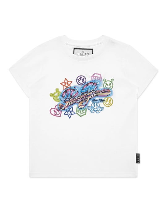 T-Shirt Round Neck Ss Strass Smile - Image 1