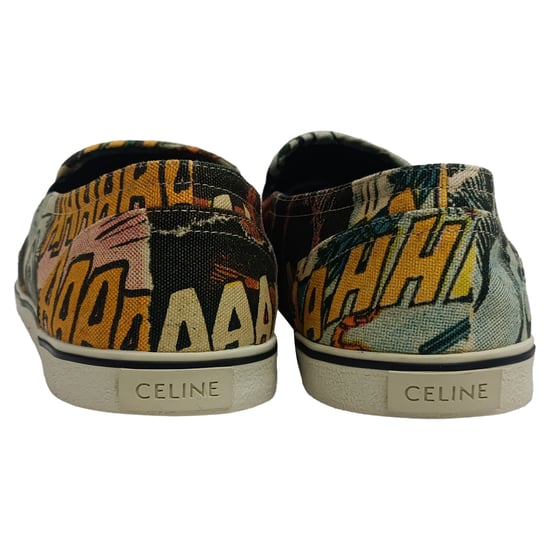 Celine Comic-Print Slipper-Sneakers aus mehrfarbigem Canvas - Image 4