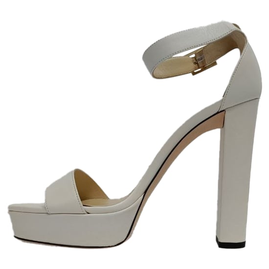 Jimmy Choo Plateausandaletten mit Riemchen aus weißem Leder - Image 4