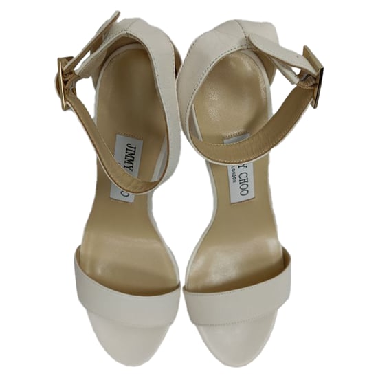 Jimmy Choo Plateausandaletten mit Riemchen aus weißem Leder - Image 5