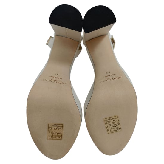 Jimmy Choo Plateausandaletten mit Riemchen aus weißem Leder - Image 6