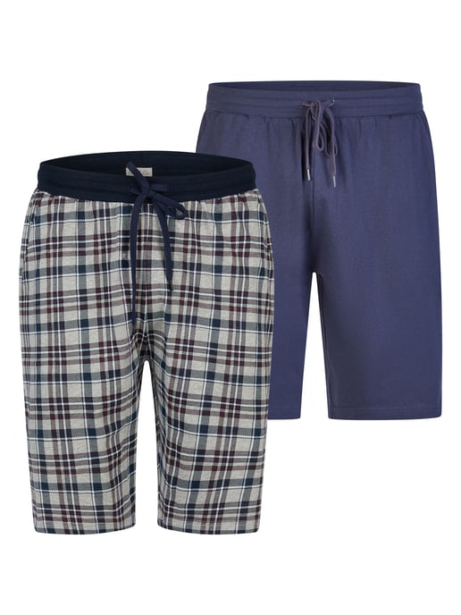 Phil & Co. Berlin Herren Pyjamashorts Cozy Classics 2-Pack Schlafshorts, Pyjama Shorts, - Image 1