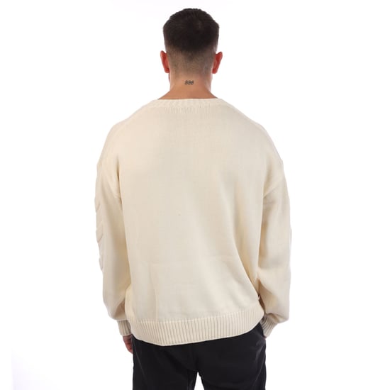 Herren Off White 3D Diagonal Strick Crewneck Sweatshirt in Creme - Image 2