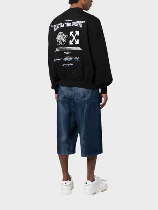 Off-White Exact Opposite Boxy Fit Schwarzes Sweatshirt - Image 4