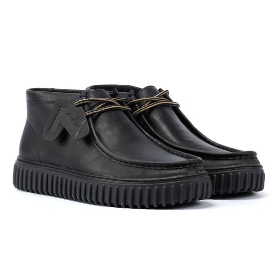 Clarks Main Torhill Hi Leder Herren Schwarze Stiefel - Image 1