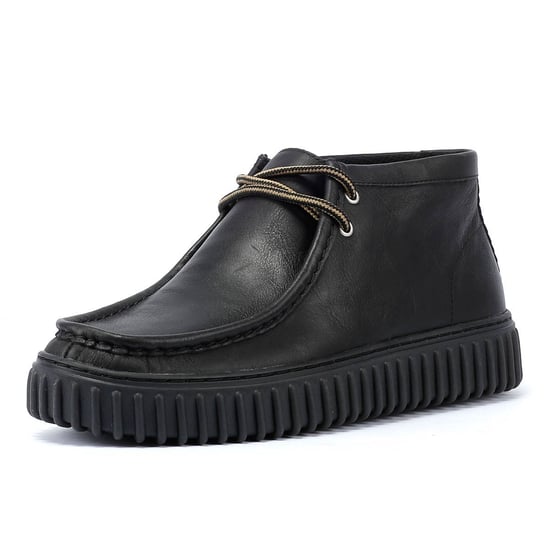 Clarks Main Torhill Hi Leder Herren Schwarze Stiefel - Image 3