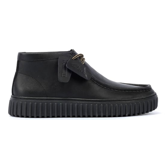 Clarks Main Torhill Hi Leder Herren Schwarze Stiefel - Image 5