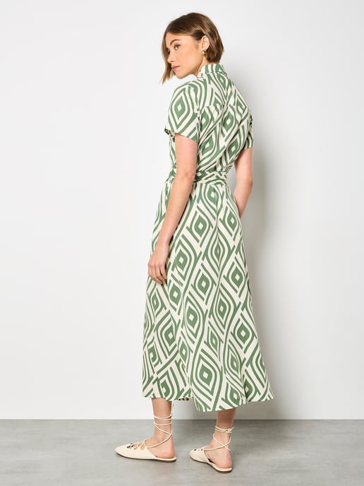 Apricot Midikleid mit geometrischem Print - Image 4