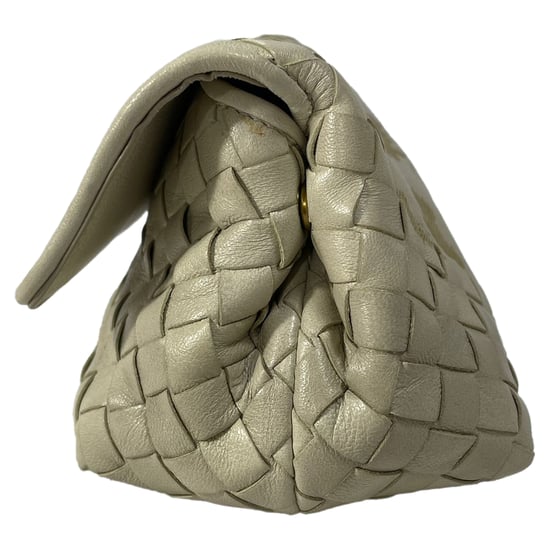 Bottega Veneta Butterfly Intrecciato Flap Clutch Bag aus beigem Leder - Image 4