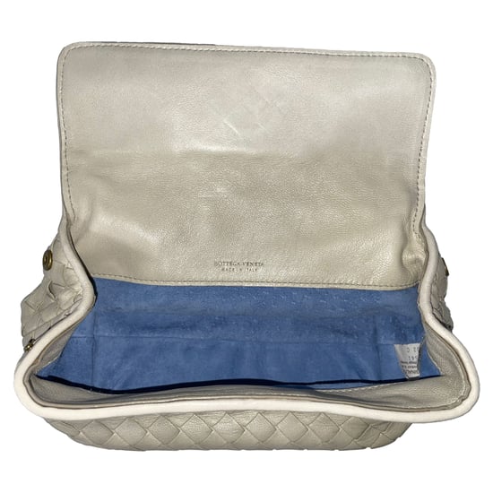 Bottega Veneta Butterfly Intrecciato Flap Clutch Bag aus beigem Leder - Image 5