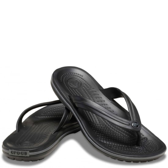 Herren Crocs Crocbrand Flip Flop in Schwarz Grau - Image 2