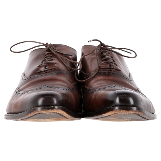Ermenegildo Zegna Wingtip-Oxford-Schuhe aus braunem Leder - Image 2