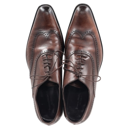 Ermenegildo Zegna Wingtip-Oxford-Schuhe aus braunem Leder - Image 3