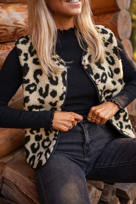 Leopard Sherpa Weste - Image 6