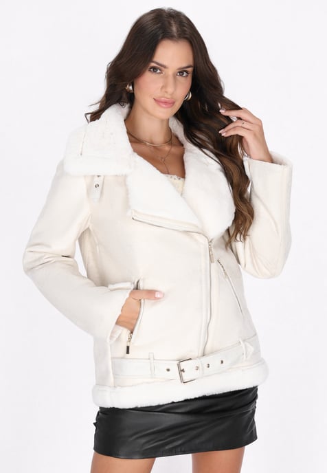 Faina Jacke Damen Wollweiß - Image 3