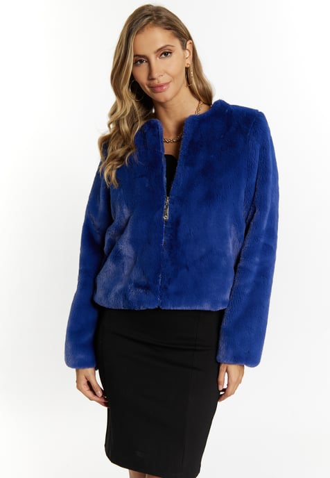 Faina Faux Fur Jacke Damen KÖNIGSBLAU - Image 3