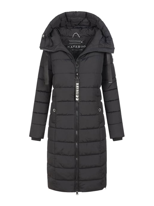Navahoo Mondmädchen Damen Winter Steppmantel mit Kapuze und Fleecefutter - Image 1