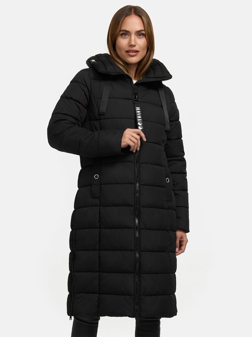 Navahoo Mondmädchen Damen Winter Steppmantel mit Kapuze und Fleecefutter - Image 6