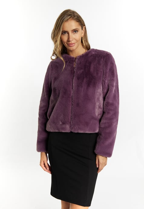 Faina Faux Fur Jacke Damen violett - Image 3