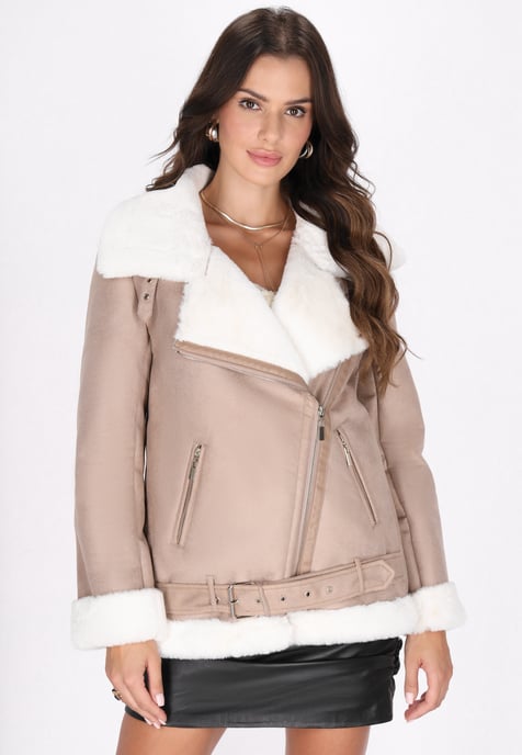 Faina Jacke Damen Taupe - Image 3