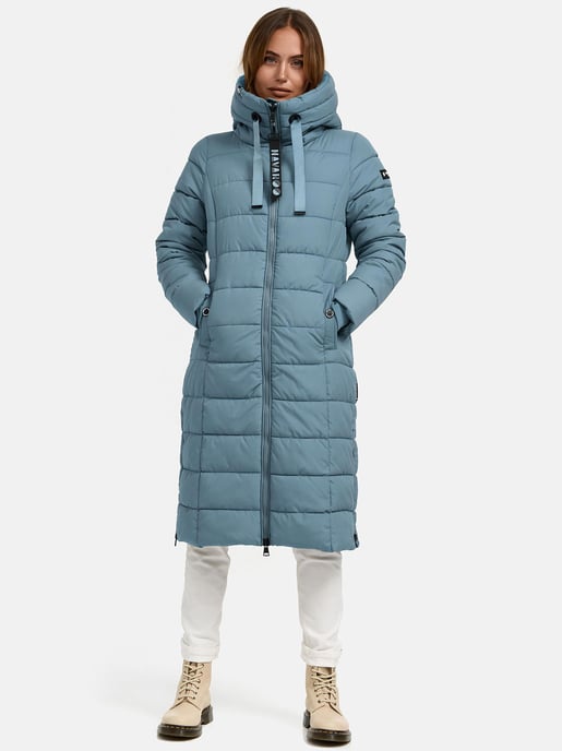 Navahoo Mondmädchen Damen Winter Steppmantel mit Kapuze und Fleecefutter - Image 6