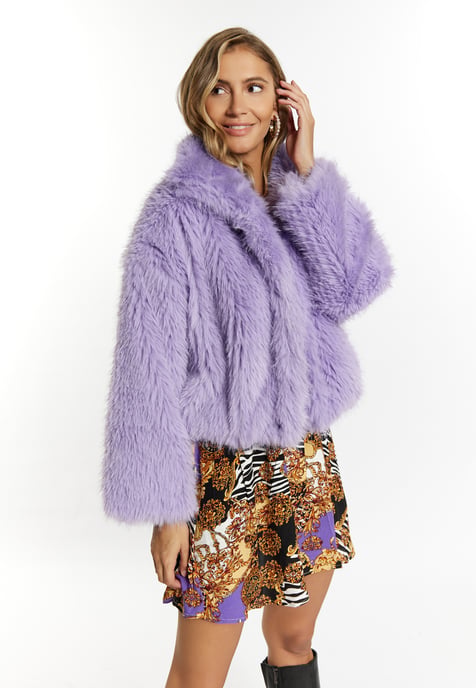 Faina Faux Fur Blouson Damen helllila - Image 3