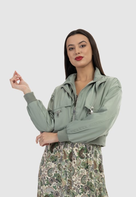 Faina Jacke Damen grau oliv - Image 3
