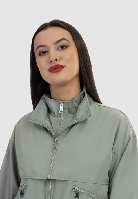 Faina Jacke Damen grau oliv - Image 5