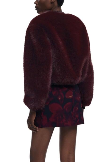Faux-Fur bordeauxfarbene Jacke - Image 2
