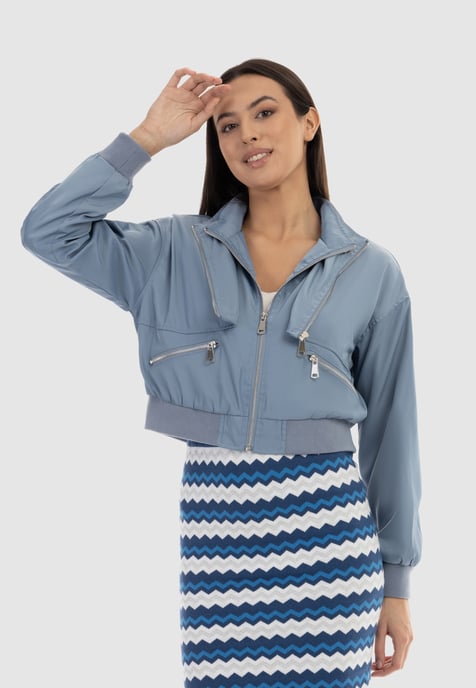 Faina Jacke Damen rauchblau - Image 3